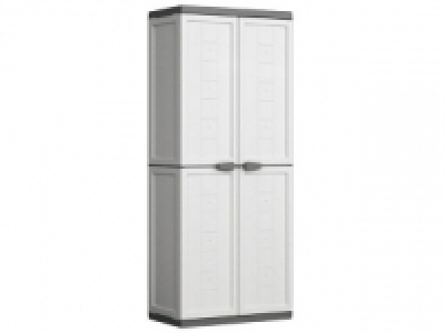 Armario Escobero de Resina Jolly Blanco/Gris