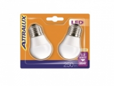 Pack 2 Led Esférica 25WE27 Mate Attralux