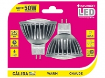 Pack de 2 Bombillas Led Spotlight 6W GU5.3 Cálida