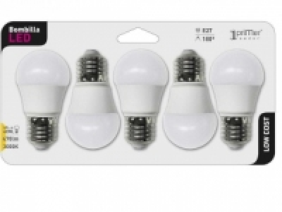 Pack de 5 Bombillas Led Esférica 5W E27 Cálida