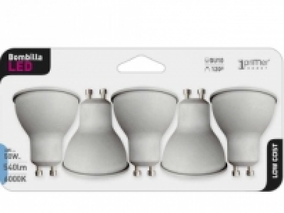 Pack de 5 Bombillas Led 6W GU10 Fría