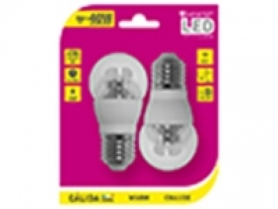 Pack de 2 Bombillas Led Esférica Clara 5W E27 Cálida