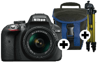 MediaMarkt Nikon Cámara réflex - Nikon D3300 + AF-P DX 18-55mm + Estuche + Tr