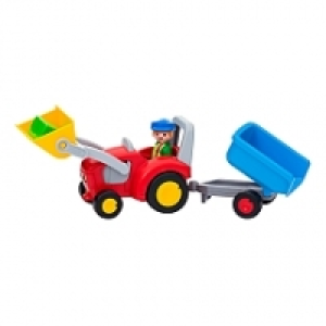Playmobil - 1.2.3 Tractor con Remolque - 6964