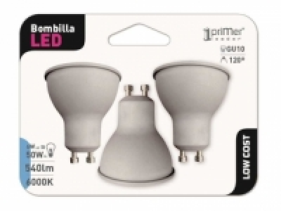Pack de 3 Bombillas Led 6W GU10 Fria