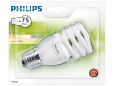 Bombilla Fluorescente Philips Tornado T2 15W E27 Luz Cálida
