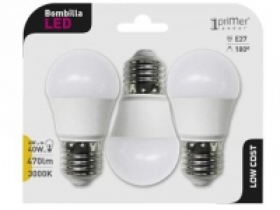 Pack de 3 Bombillas Led Esférica 6W E27 Cálida 6.50 €