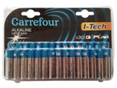 Pack de 30 Pilas Alcalinas I-Tech Carrefour Lr03 (Aaa)