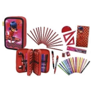 Ladybug - Estuche 3 Pisos Glitter