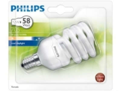 Carrefour  Bombilla Fluorescente Philips Tornado T2 12W CDL E14 Luz Frí