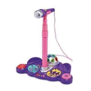 Bruin - Micr&oacute;fono de Pie S&uacute;per Star - Rosa y P&uacute;rpura