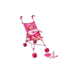 Bebé 40 cm. con Sillita y Accesorios