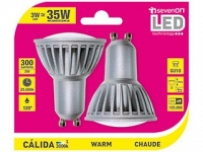Pack de 2 Bombillas Led Spotlight 3,5W GU10 Cálida