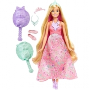 Barbie - Muñeca Mil Peinados Mágicos Vestido Rosa
