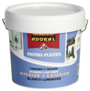 Bricoking  PINTURA PLASTICA BLANCA MATE INTERIOR Y EXTERIOR 14L