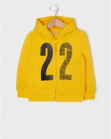 Prenatal  Chaqueta de felpa amarilla con capucha y número 22