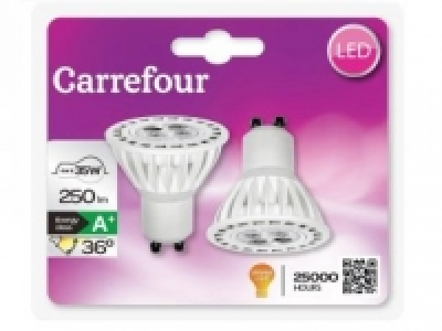 Pack de 2 Bombillas Led Dicroica GU10 4W Carrefour