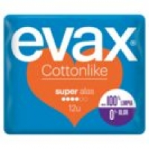 Cottonlike compresa super con alas bolsa 12 uds
