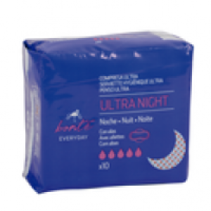 compresas ultra de noche con alas bolsa 10 uds