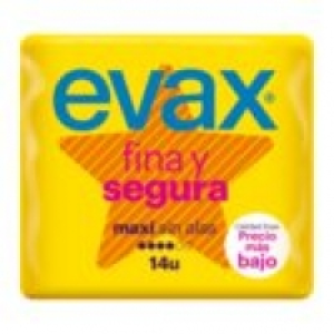 Fina y segura compresa maxi sin alas bolsa 14 uds