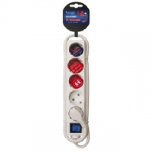 Base 5 Tomas Int 3x1,5mm 1,5m. Blanca 5.95 €
