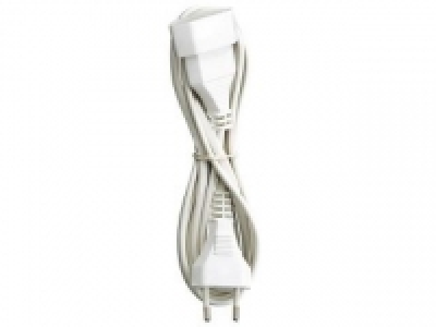 Prolongador Clavija Plana 3m 2x1mm. Blanco