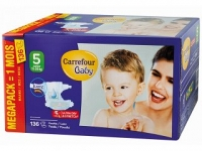 Cajón Pañales Carrefour Baby T5 de 11-25kg 136 uds