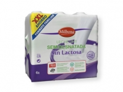 Lidl  Milbona Leche semidesnatada sin lactosa