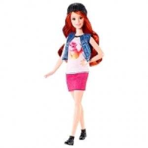 Barbie - Muñeca Fashionista Falda Rosa Gorro Negro (Kitty Cu
