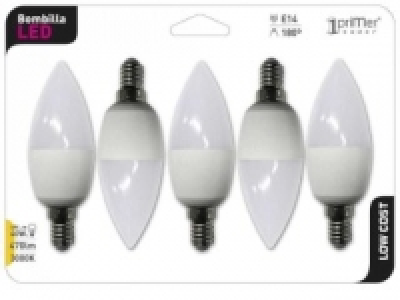 Pack de 5 Bombillas Led Vela 6W E14 Cálida 10.90 €