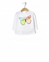 Prenatal  Camiseta blanca con mariposa