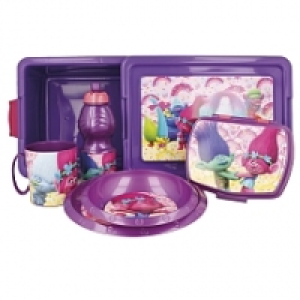 Trolls - Caja de Juguetes y Set de Vajilla