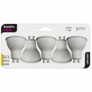 Pack de 5 Bombillas Led 6W GU10 Cálida 8.90 €