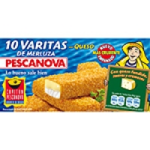 PESCANOVA varitas de merluza rebozadas con queso 10 unidades 2.99 €