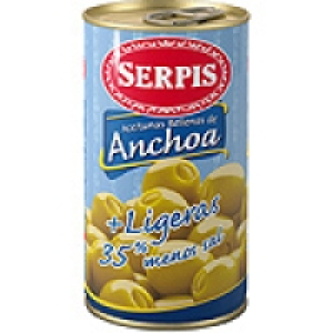 SERPIS aceitunas rellenas de anchoa ligeras lata 150 g neto  1.51 €
