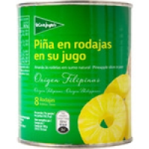 EL CORTE INGLES piña en rodajas en su jugo lata 493 g neto e 2.55 €