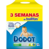 Hipercor  DODOT toallitas húmedas infantiles pack 4 envases 64 unidade