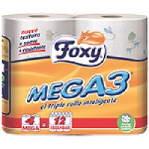 FOXY Mega 3 papel higiénico triple rollo decorado paquete 4  2.55 €