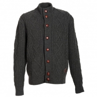 AireLibre Barbour Kirkham Cable Button Thru Lambswoo charcoal