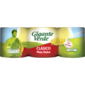 GIGANTE VERDE maíz dulce en grano pack 3 latas 140 g neto es 2.35 €