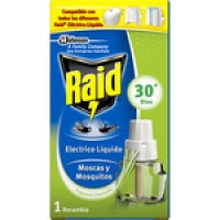 Hipercor  RAID insecticida volador eléctrico antimosquitos y moscas 30