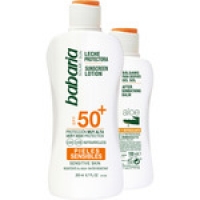 Hipercor  BABARIA pack leche protectora FP-50+ para pieles sensibles 2