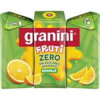 Hipercor  GRANINI Zero néctar naranja sin azúcares añadidos pack 3 env