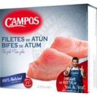 Hipercor  CAMPOS filetes de atún solomillos sin piel estuche 225 g net