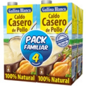 GALLINA BLANCA caldo de pollo casero 100% natural pack 4 env 6.60 €