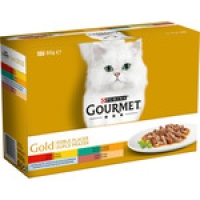 Hipercor  GOURMET GOLD Doble placer para gato surtido de carnes y pesc