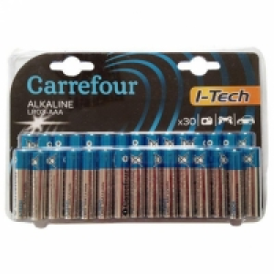 Pack de 30 Pilas Alcalinas I-Tech Carrefour Lr03 (Aaa) 7.95 €