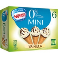 Hipercor  NESTLE mini conos de helado sin azúcares añadidos sabor vain