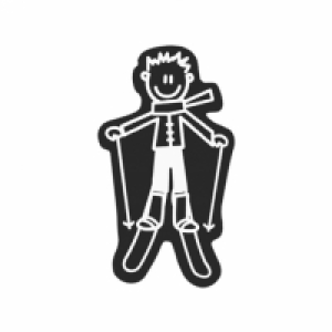Adhesivo Familia Niño Esquis