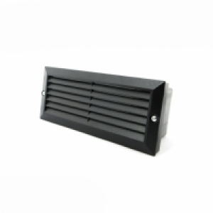 Baliza Rectangular Aluminio Negra Con Rejilla Y Cristal 60w